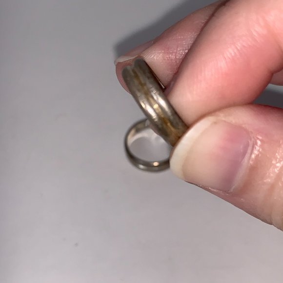 Sterling Silver Thick Double Band Ring, Size 3 1/4 - Picture 3 of 7